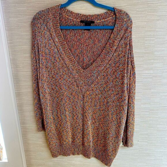 SCOOP multicolor V-neck sweater - size large - Picture 1 of 11